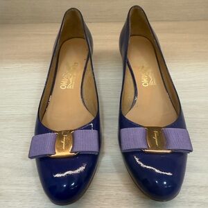 Salvatore Ferragamo Purple Patent Leather Pumps